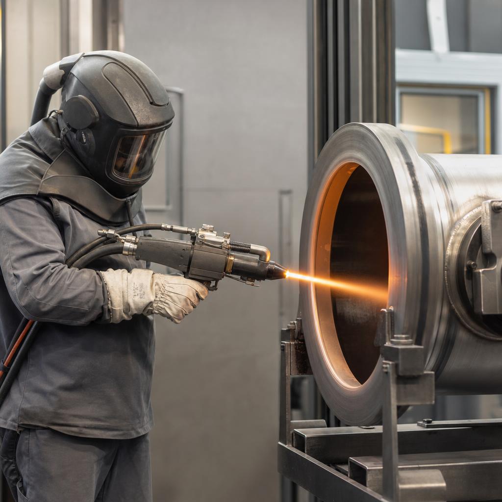 Thermal metal spraying - illustrative image